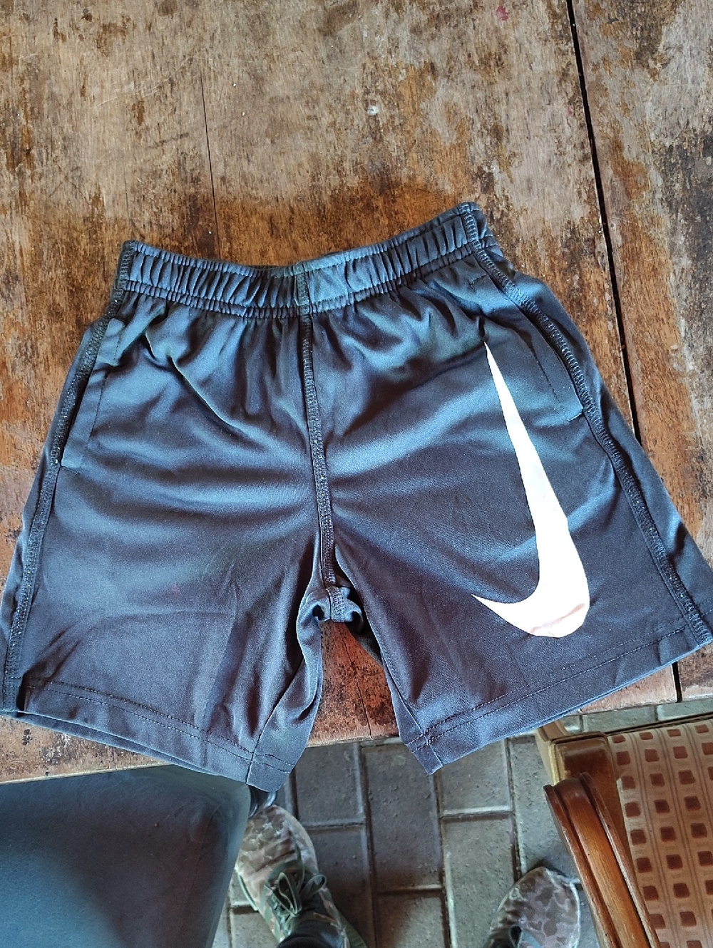 Nike Black Shorts with White Swoosh Accent